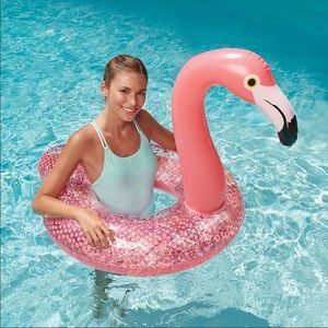 Play Day Inflatable Glitter Flamingo Float